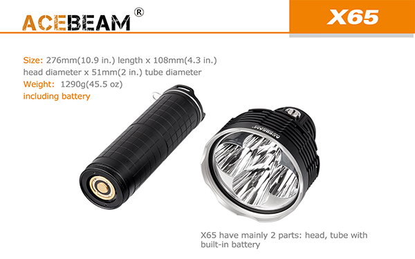 acebeam x65 LED Flashlight