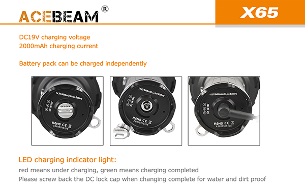 acebeam x65 LED Flashlight