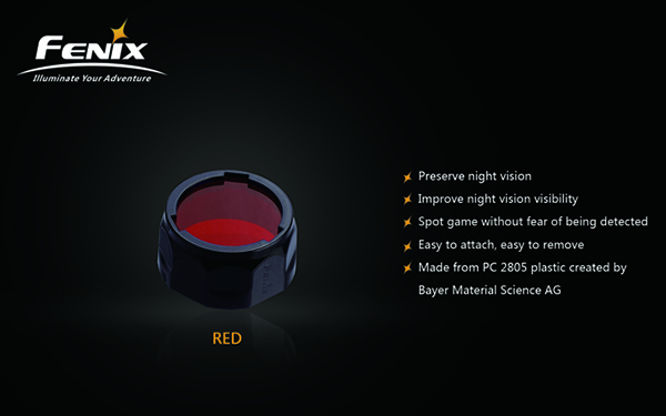 Fenix AOF-M Red Lens Filter 34mm Diameter For PD40R TK20R TK16 TK15UE TK09 2016